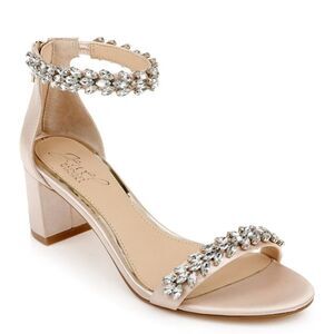 Badgley Mischka Jewell Bejeweled Bronwen Dress Wedding Prom Formal Shoes 7.5